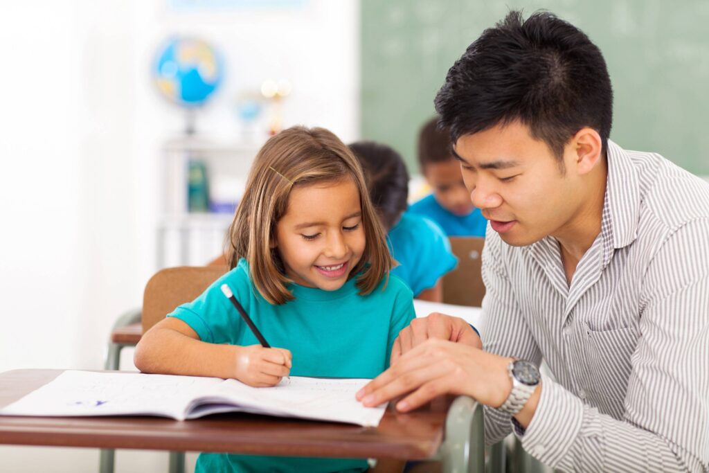 a child being tutored