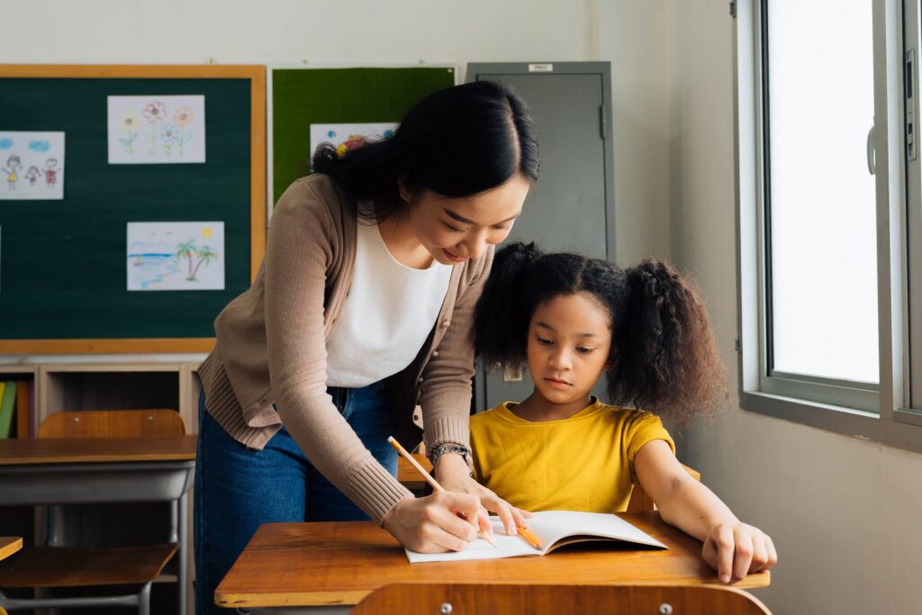 a child being tutored